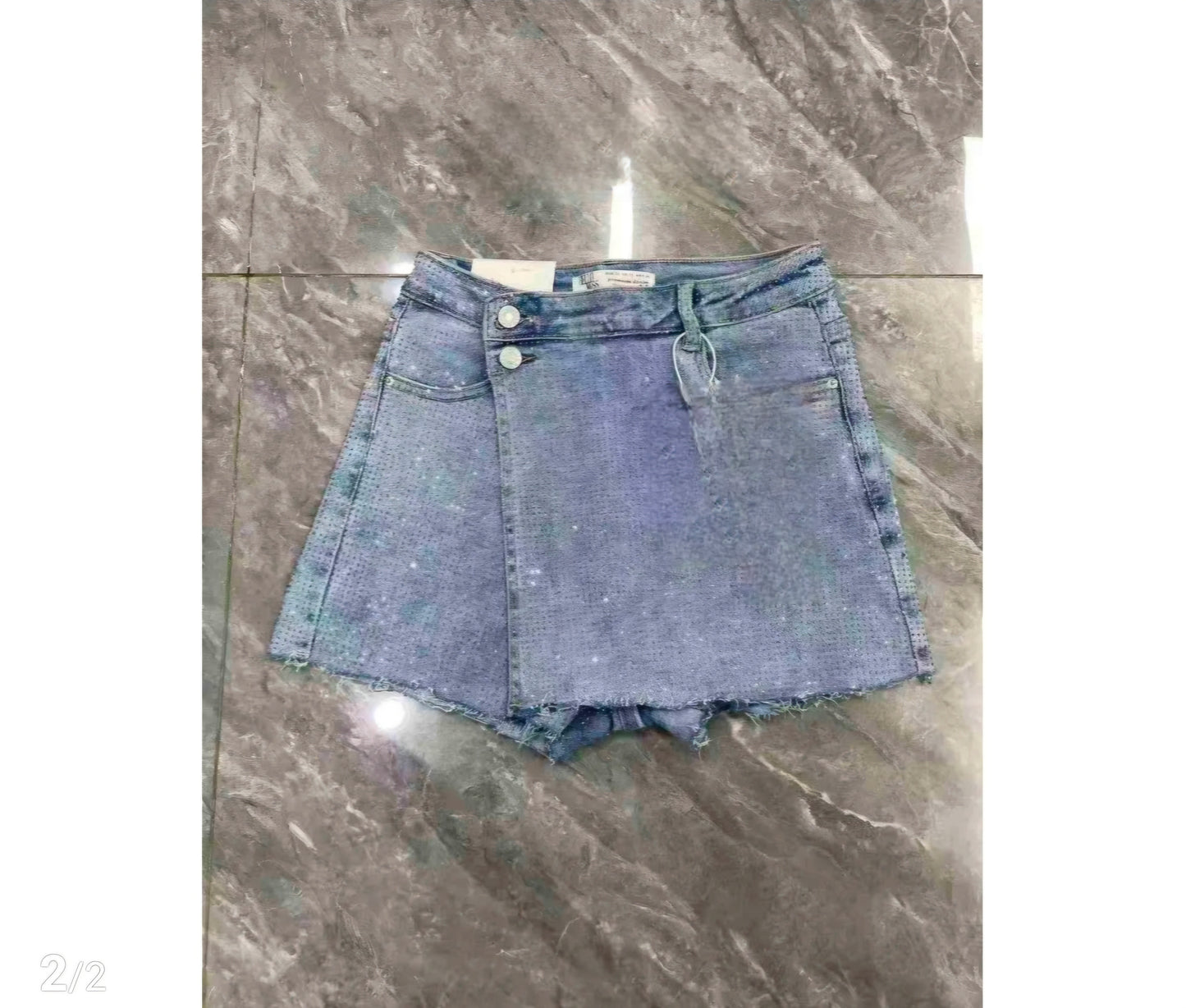 Skortje Jutta | Jeans Blauw Strass