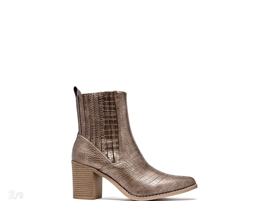 Laarsjes Eline | Taupe/ Bronze