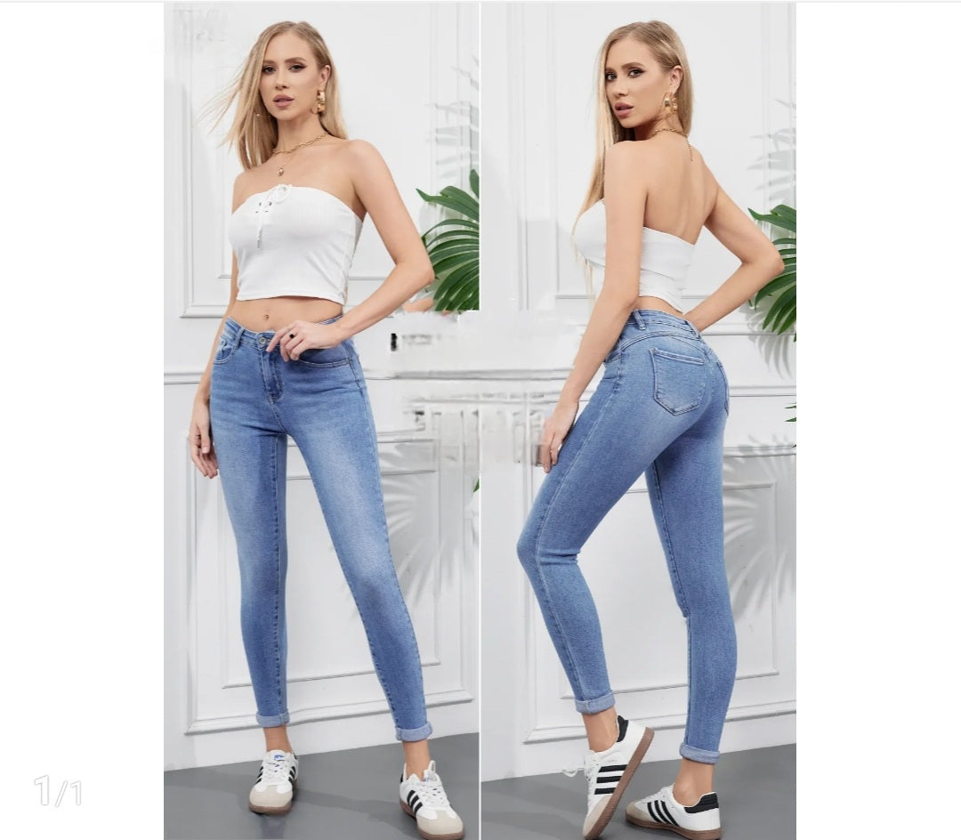 Hello miss Slim-Fit | Blauw