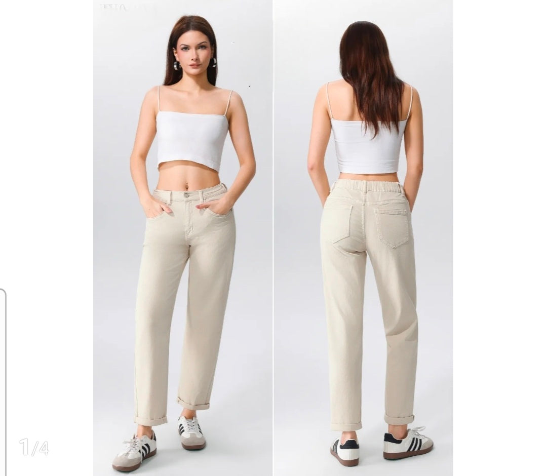 Mom-Fit | Beige