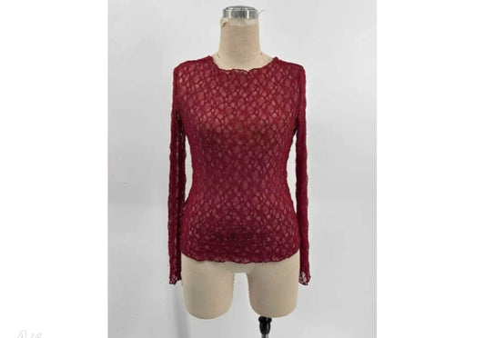 Transparant Top Flamant | Bordeau