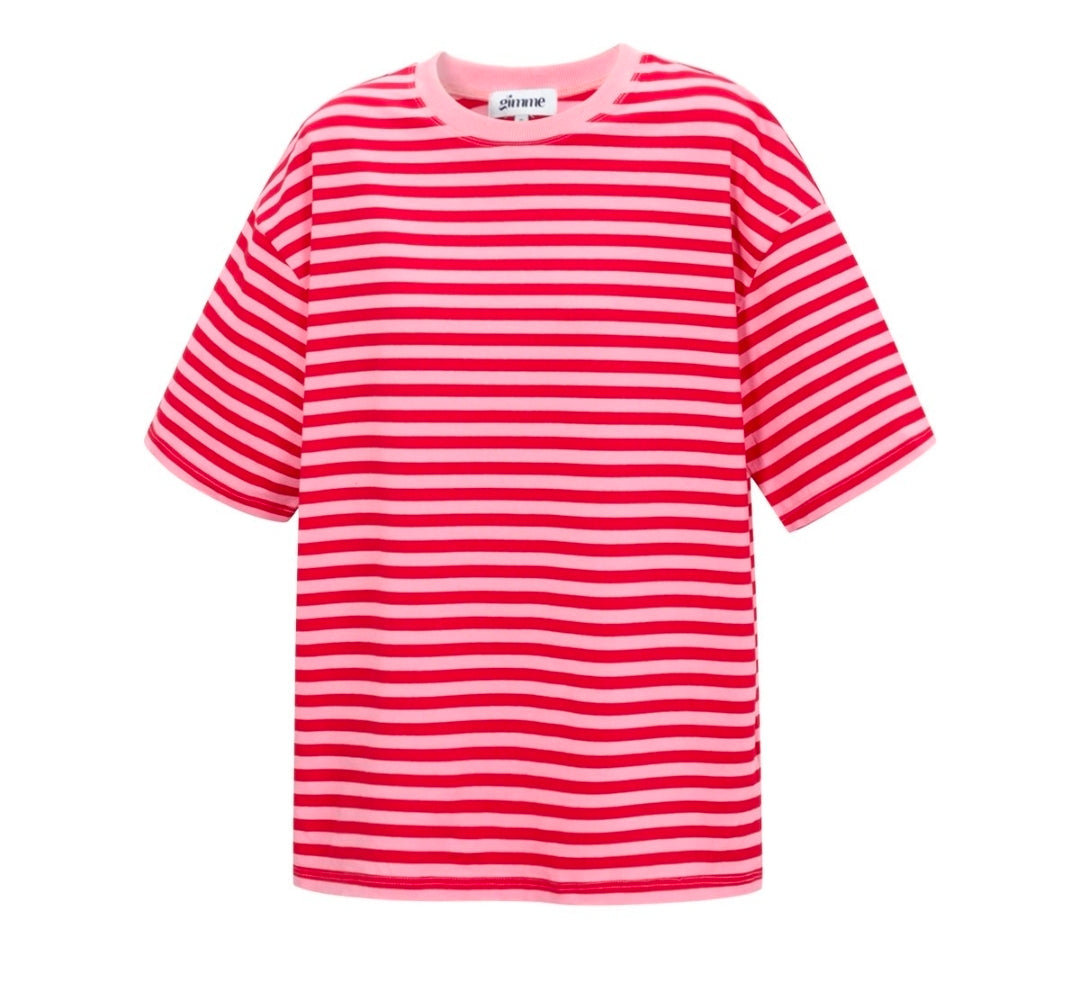 T shirts Streep oversized|Rood