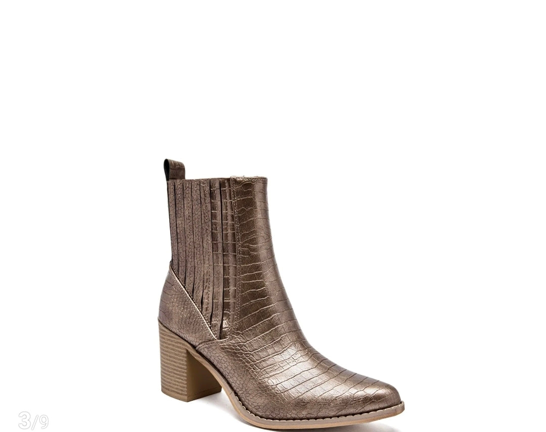 Laarsjes Eline | Taupe/ Bronze