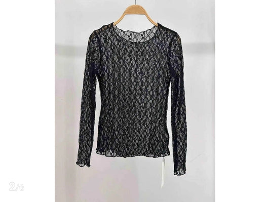 Transparant Top Flamant |Zwart