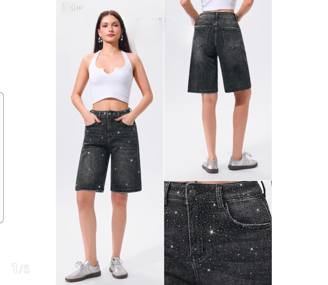 Bermuda Glitter | Zwart