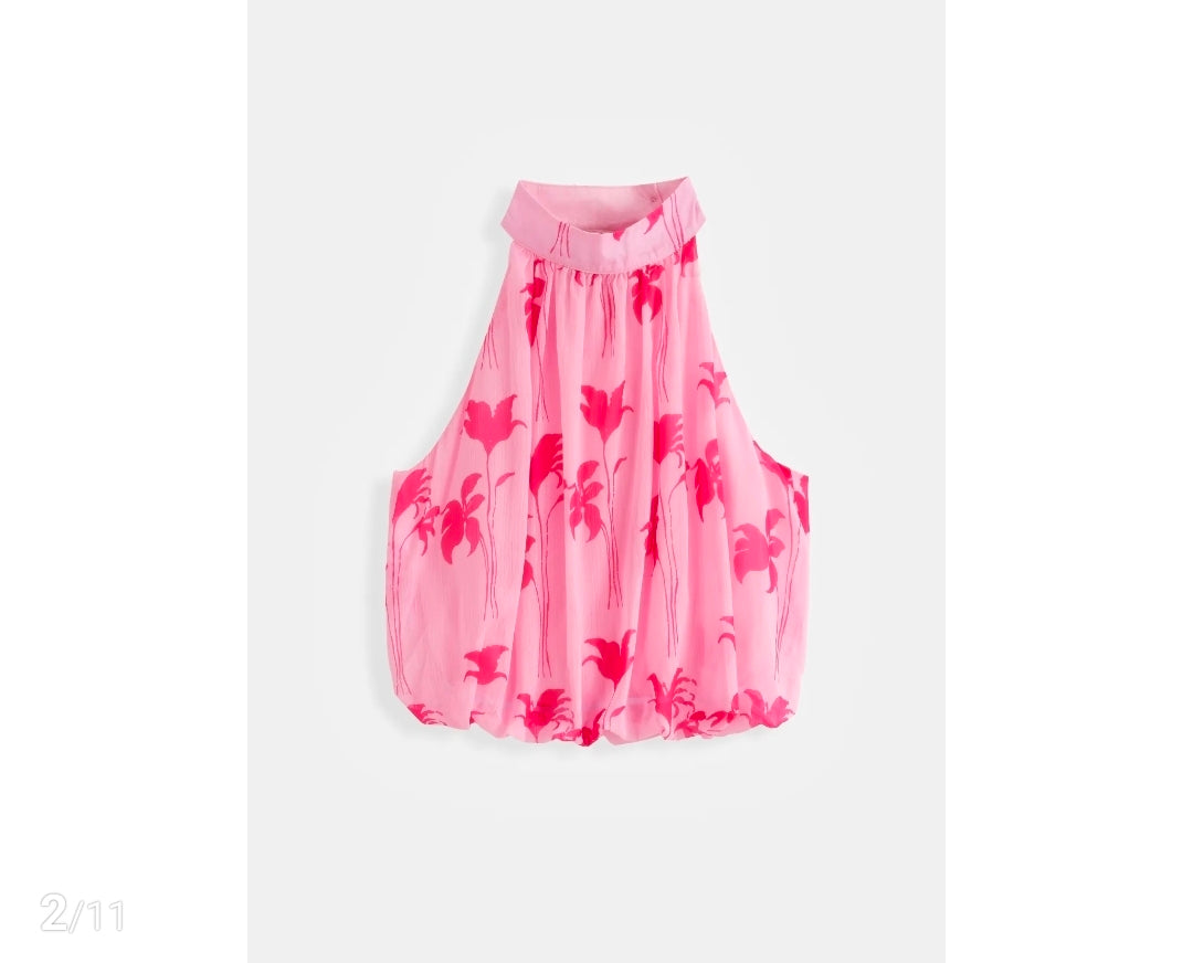 Halter Top Bloem | Rose