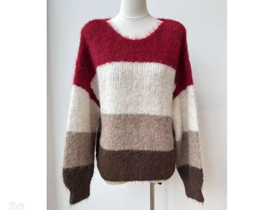 Trui Stripes | Bordeau