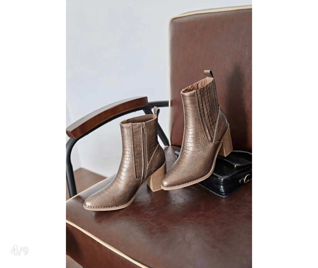 Laarsjes Eline | Taupe/ Bronze