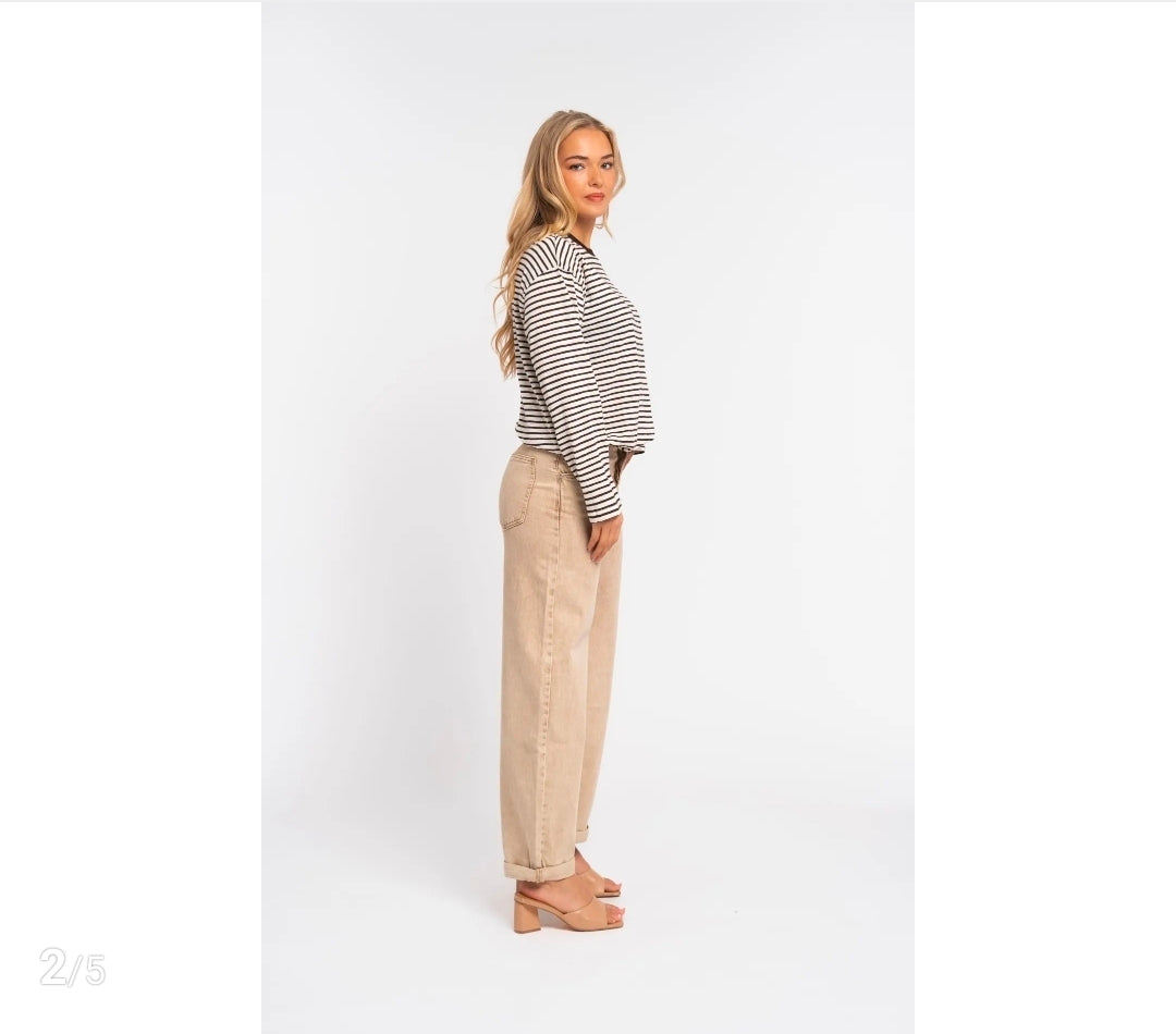 Barrel jeans Issabella | Beige