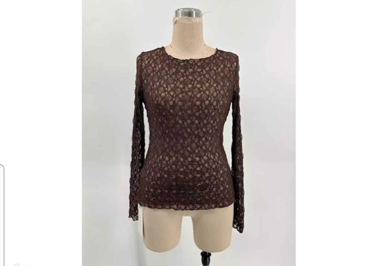 Transparant Top Flamant | Bruin