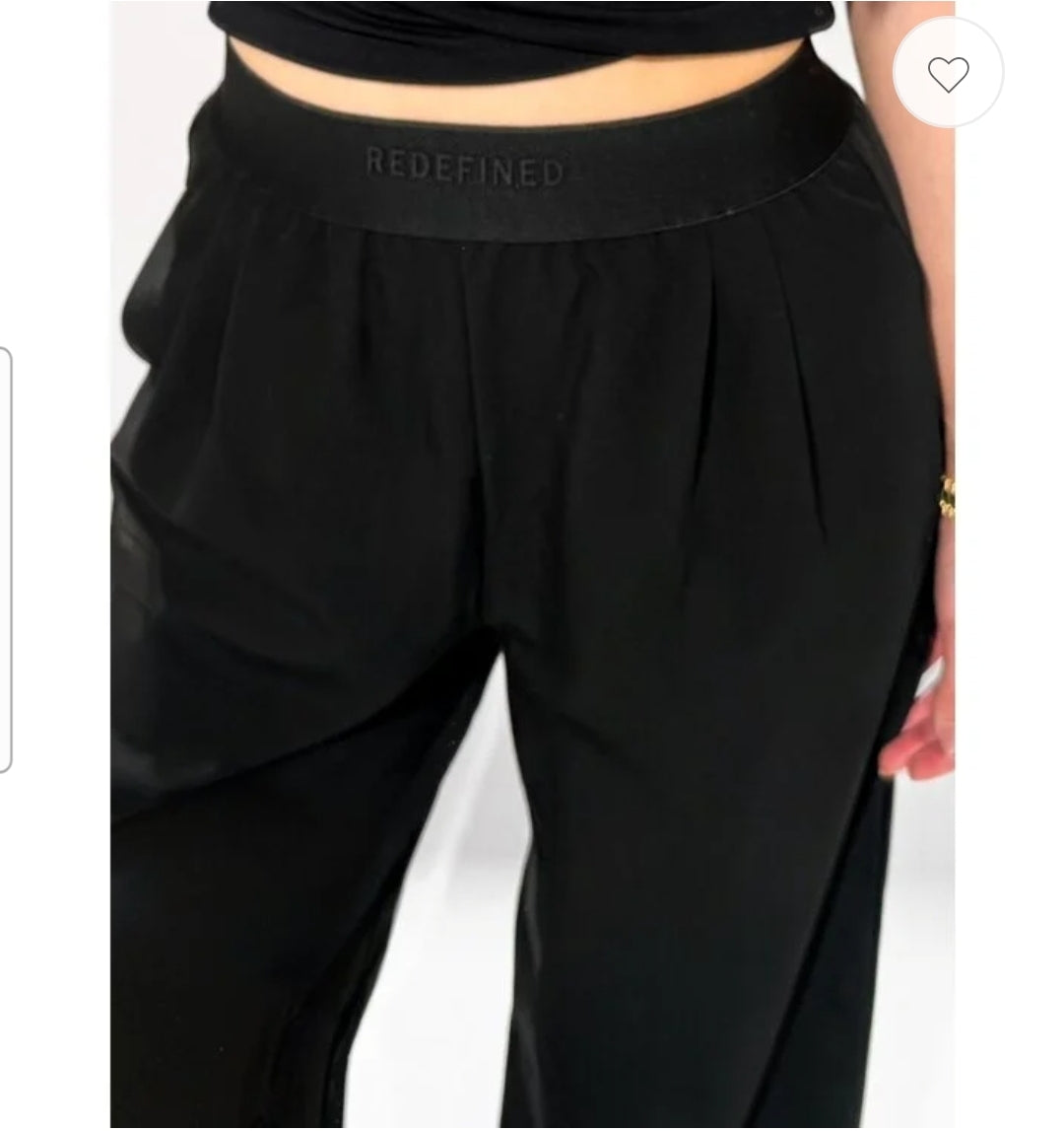 Broek Wide-Leg Stretch band | Zwart