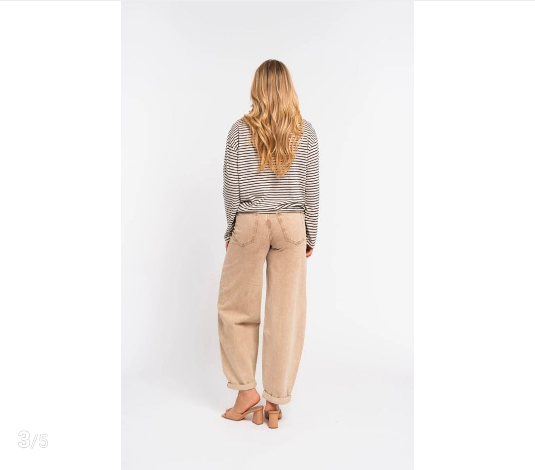 Barrel jeans Issabella | Beige