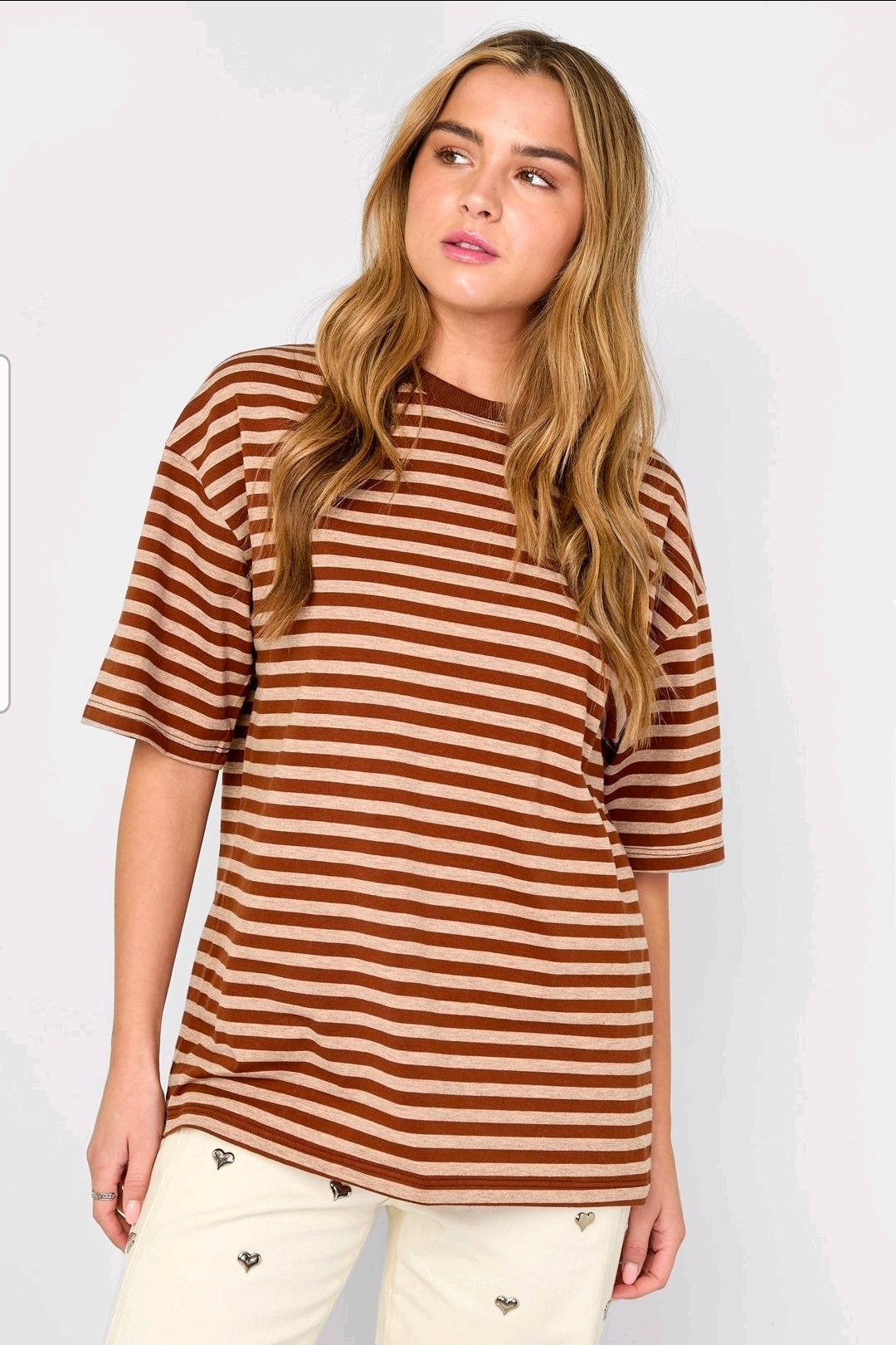 T-shirts Streep oversized | Rose