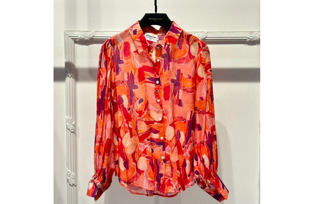 Blouse Retro | Rood