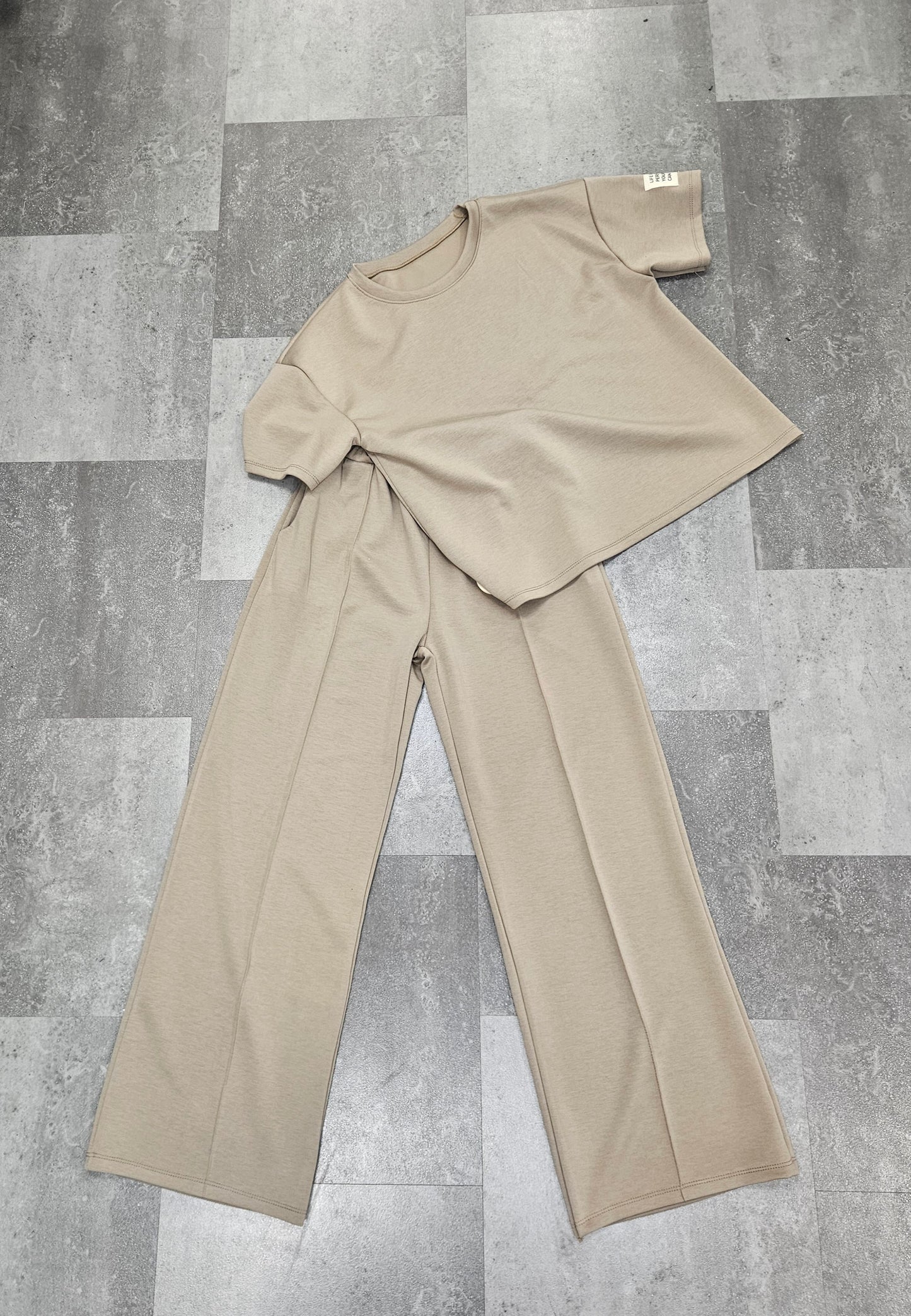 Setje Badge korte mouw | Taupe